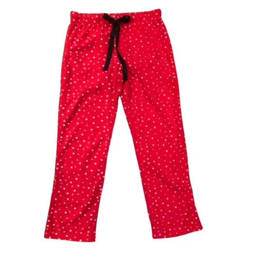 Women's Medium Pajama Pants Fleece George Elastic Waist w/ Draw String Red